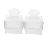 UTHCLO 2pcs Plastic Facial Tissue Storage Box for Baby Wipes and Face Towels, Wet Tissue Container Suitable for Nursery and Travel Use