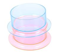 UTHCLO 2Pcs Plastic Pet Feeder Bowl for Pets Reptiles Hamsters Multi-function Water and Food Holder Anti-tip Design Blue and Pink