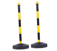 UTHCLO 2pcs Portable Traffic Delineator Posts with Hollow Water-fillable Base Stable Plastic Safety Cones for Driveway Parking Garage Aid and Traffic Management