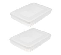 UTHCLO 2pcs Pp Plastic Dumplings Storage Holder Fridge Storage Box with Lid Microwave Safe Easy to Clean No Odor Fresh-keeping Box for Kitchen Use for Fridge