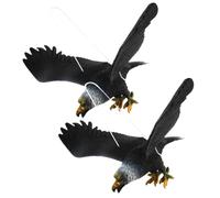 UTHCLO 2pcs Realistic Plastic Eagle Ornaments for Outdoor Garden Hanging Decoration, Yard Eagle Ornament that Rotates the Wind, High Reliability Bird Scarer for Lawn and Patio