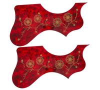 UTHCLO 2pcs Red Acoustic Guitar Pick Guard Self-adhesive Thin Scratch Plate Protector Fit for Folk Guitars Professional-grade Protection Easy Installation