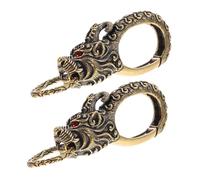 UTHCLO 2pcs Red-eyed Dragon Head Carabiner Keychain Clips Small Brass Key Holders for Secure Key Management Compact Travel-friendly Design for Cars Offices Personal Items