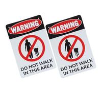 UTHCLO 2pcs Retro Iron Sheet Dog Warning Signs for Garden Lawn Decor, Metal Warning Plaques for Outdoor Yard Safety, Sturdy Antique Style Dog Alert Signs