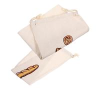 UTHCLO 2pcs Reusable Organic Linen Bread Bags with Drawstring Food Grade Baking Storage Holders for Artisan Loaf Sourdough Croissants and Homemade Bakery Natural Breathable to Keep Bread