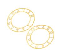 UTHCLO 2pcs Roman Numeral Clock Face Wall Decal Acrylic Mirror Stickers for Living Entryway Hotel Decoration Removable No Residue DIY Wall Decor
