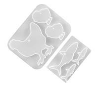 UTHCLO 2pcs Silicone Casting Molds for DIY Crafts Flexible High Transparency Water Drop Pendant and Adorable Animal Shapes Easy to Clean Jewelry Making Supplies for Charm and Gem Crafting