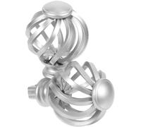 UTHCLO 2pcs Silver Cage Decorative Finials for Curtain Rod Plastic Curtain Pole Caps with Fine Workmanship Classic Stylish Design for Home Rod Decoration