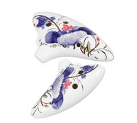 UTHCLO 2pcs Six Hole Ceramic Ocarina Alto C Tone Lightweight for Beginners Long Mouth Design for Comfortable Play Blue and White Oriental Style for Practice and Learning