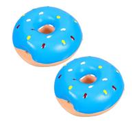 UTHCLO 2pcs Sky-blue Donut Shaped Squeaky Dog for Small Dogs Non-toxic Latex Puppy Chew Supplies with Built Squeaker Interactive Pet Entertainment for Indoor Outdoor Play and Training