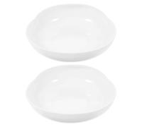 UTHCLO 2Pcs Spill-Proof Scoop Plates with Suction Base for Elderly and Disabled Adults, White Plastic Nursing Tableware for Self-Feeding and Patient Care