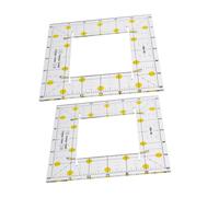 UTHCLO 2pcs Square Sewing Patchwork Rulers Set Pvc Quilting Measuring Tools with Slotted Center for Accurate Dressmaking and DIY Craft Projects