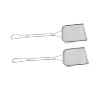 UTHCLO 2Pcs Stainless Steel Square Fine Mesh Oil Skimmer with Long Handle and Hanger Large Capacity Fat Strainer for Deep Fryers Multipurpose Kitchen Tool for Frying Chicken and French