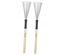 UTHCLO 2pcs Steel Wire Drum Brushes with Wooden Handles, Jazz Drum Special Brush for Percussion, Portable Drumsticks Accessories for Live Performances and Practice