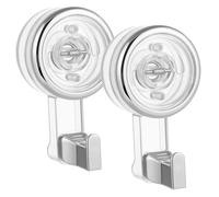 UTHCLO 2pcs Suction Cup Hanging Hooks No Drilling Towel Hooks for Easy Repositioning Damage Use Bathroom Kitchen Living Spaces