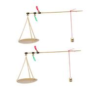 UTHCLO 2pcs Vintage Copper Chinese Weighing Scale Handheld Portable Kitchen Jewelry Balance for Food Medicine Herb Diet Planning and Home Shop Use