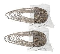 UTHCLO 2pcs Vintage Tassel Chain Epaulettes Large Gunmetal Shoulder Badges with Chic Tassel Design for Women Men Uniform Decoration Party Costume Ceremony Accessories