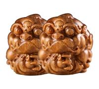 UTHCLO 2pcs Wooden Ancient Animal Pendants DIY Keychain Compact Retro Style Handcrafted Charms for Bag Decoration Crafting