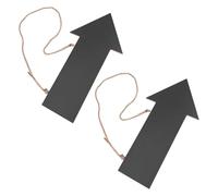 UTHCLO 2pcs Wooden Hanging Chalkboard Arrow Signs with Twine, Double-Sided Black Wooden Message Boards for Office and Home Decoration