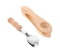 UTHCLO 2pcs Wooden Musical Spoons for Rhythm Practice Percussion Instruments Folk Handheld Spoons with Rubberwood and Metal Handles Portable Music Education for Party Festival