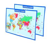 UTHCLO 2Pcs World Map Posters for Educational Wall Art for Preschool Vibrant Colors Enhance Geography Learning for Boys and Bedrooms