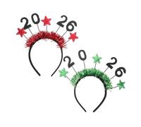 UTHCLO 2pcs Year Star Headbands Red Green Glitter Party Hair Accessories for Adults Teens Unique Star Garland Design for Years Eve Countdown and Festival Celebration