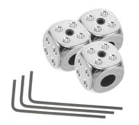 UTHCLO 3 Pieces Dice Guitar Knobs Volume Tone Control Replacement Set with Wrench for Electric and Acoustic Guitars Silver and Gold Bass Tuning Pegs Accessories for Musician
