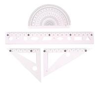 UTHCLO 3 Sets of Pink Plastic Multifunctional Drawing Rulers with Protractor and Triangle for Precise Measuring, Easy to Use and Strong, for School Season and Birthdays