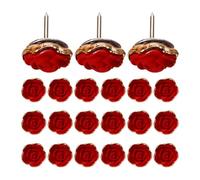 UTHCLO 30pcs Floral Push Pin Rose Shaped Thumbtacks Resin Metal Drawing Paper Fixing Easy to Store for Offices and Painting