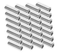 UTHCLO 30pcs Silver Metal Tube Bead Cord Stoppers for Macrame Plant Hangers and Clothing Lanyards, Reusable Cylinder Beads for DIY Woven Rope Crafts and Pot Decorations
