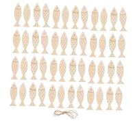 UTHCLO 36pcs Blank Wood Fish Cutouts Unfinished Wooden Fish Shapes with Pre Drawn Designs Durable Mediterranean Style Nautical Wall Hanging Ornaments for Wedding Birthday Ocean Party