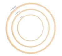 UTHCLO 3Pcs Bamboo Embroidery Hoops Set - Adjustable Round Wooden Cross Stitch Frames 10Cm 15Cm 20Cm for DIY Sewing Needlework Craft and Floral Wreath Display