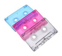 UTHCLO 3pcs Blank Audio Cassette Tapes with Design and Universal Compatibility, Assorted Colour Plastic Retro Style for Music Production and Language Study