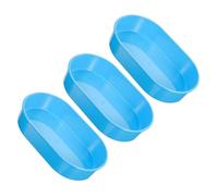 UTHCLO 3pcs Blue Plastic Kidney Tray Set with Modular Storage and Medication Sorting Features, Independent Compartments, Raised Edges, Antislip Base, Stackable Design for Home Care