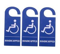 UTHCLO 3pcs Blue PVC Handicap Parking Tags Weatherproof Disabled Parking Placard with Wheelchair Symbol for Car Door Mirror Portable Handicapped Permit Holder for Accessible