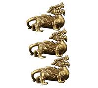 UTHCLO 3PCS Brass Pi Yao Keychain Pendant Portable Feng Shui Ornament Charm for Car and Home Decor Compact Chinese Wealth and Luck Symbol Accessories