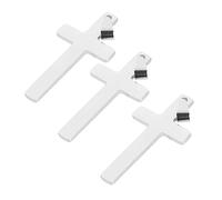 UTHCLO 3pcs Cross Pendant Necklaces DIY Hanging Charms with Buckle for Bracelet Bag Decoration and Jewelry Making Steel Color