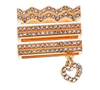 UTHCLO 3pcs Decorative Silicone Watch Band Rings with Zircon Charms Bling Loop Accessories for Watch Bands Zinc Alloy Water Stylish Jewelry for Business and Casual Wear