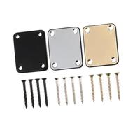 UTHCLO 3PCS Electric Guitar Neck Plates for Bass and Electric Guitars Replacement Neck Joint Boards with Offset Rectangular White Gold Black Colors