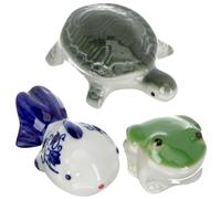 UTHCLO 3pcs Fish Frog Craft Floating Decor Ceramic Aquarium Floating Animals Lightweight Lifelike 3.14x2.36x0.98in Turtle Size Gift for Fish-loving Friends Glass Water Tank Decoration