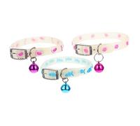 UTHCLO 3Pcs Fluorescent Dog Collar with Bell Night Safety Glow Puppy Neck Strap for Outdoor Walking and Lost Prevention Random Color