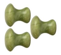 UTHCLO 3Pcs Green Jade Mushroom Shaped Facial Massage Stones Gua Sha Scraping Tool for Meridian Therapy and Multifunctional Face Massaging in