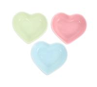 UTHCLO 3pcs Heart-shaped Hamster Food Bowls Sturdy Ceramic Feeding Dishes with Anti-tip Feature for Pets Such As Rats and Chipmunks