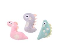 UTHCLO 3Pcs Interactive Cat Plush with Catnip Stimulating Curiosity Pet Chew Playset for Kittens and Cats Including Pink Snake Gray Dinosaur