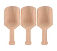 UTHCLO 3pcs Large Beech Wood Spoons 10.5x4cm Ergonomic Reusable Scoops and Kitchen Measuring Tea Spoons for Household Use