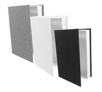 UTHCLO 3pcs Linen Faux Book Storage Boxes White Decorative Book Decor for Coffee Table Office Home Hidden Organizer for Items Stylish Plain Cloth Fake