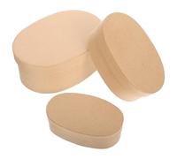UTHCLO 3Pcs Oval Kraft Paper Boxes Packaging Containers for Wedding Candies Cake Party Favors Lightweight Souvenir Boxes