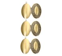 UTHCLO 3Pcs Oval Vintage Photo Locket Pendants Openable Charms for DIY Wedding Memory Necklace Bracelet Handmade Jewelry Accessories in Antique Bronze