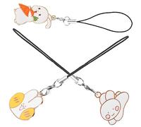 UTHCLO 3pcs Rabbit Charms Keychain Pendants Set for Diy Bracelet Making and Key Ring Accessories, Alloy Material Cute Bunny Phone Charm Decorations for Women Girls