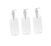 UTHCLO 3PCS Refillable Pump Bottle Dispensers Transparent for Shampoo Body Wash Hand Soap Essential Oil Liquid Toiletries Eco Friendly